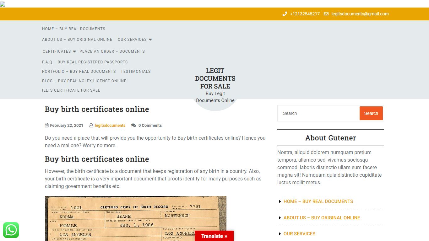 Buy birth certificates online - LEGIT DOCUMENTS FOR SALE